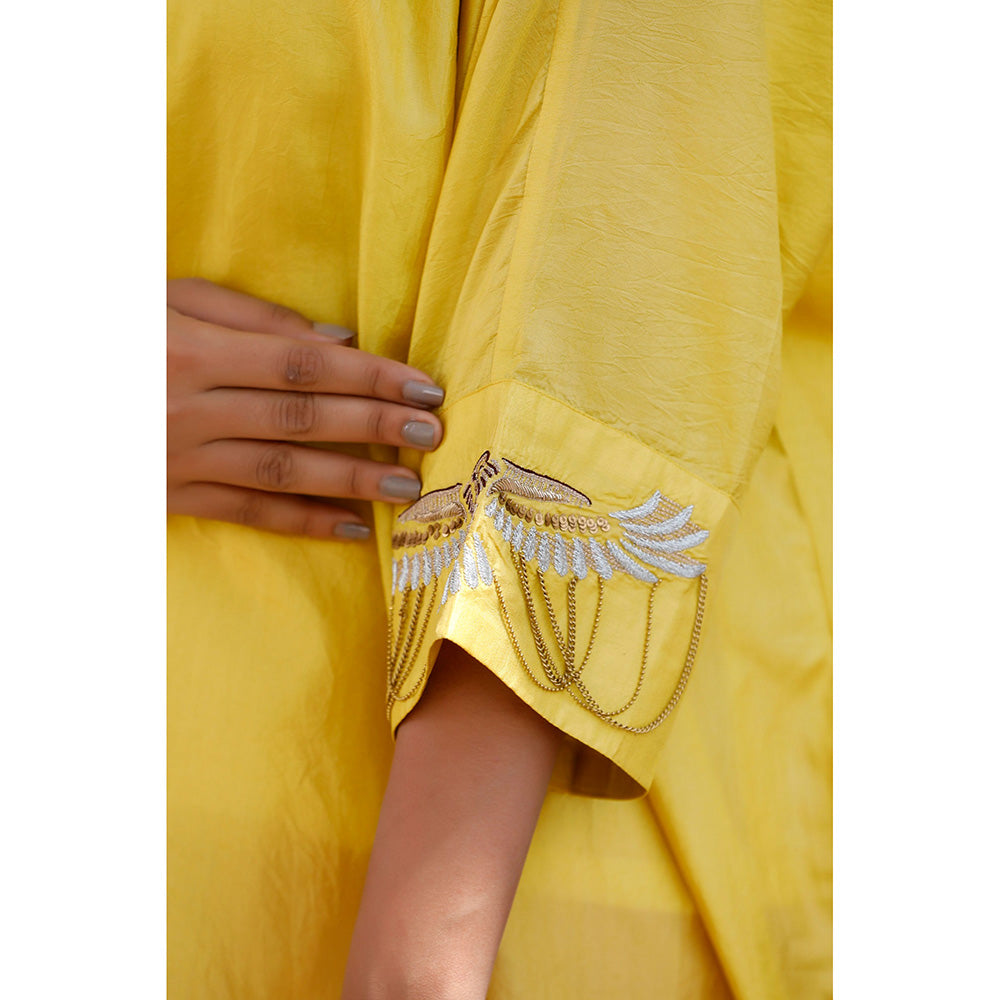 EEDA Aara Silk Embroidered Kurta and Pant