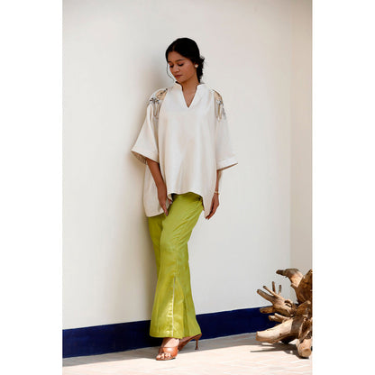 EEDA Viha Silk Embroidered Kurta and Pant