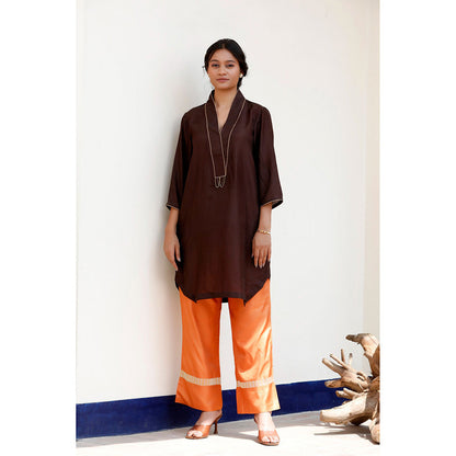 EEDA Maher Silk Embroidered Kurta and Pant