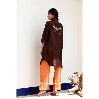 EEDA Maher Silk Embroidered Kurta and Pant