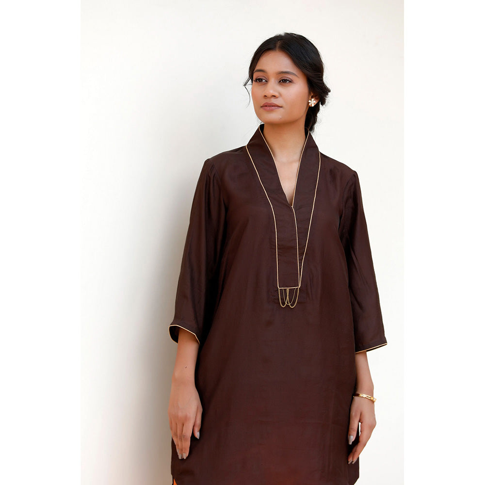EEDA Maher Silk Embroidered Kurta and Pant