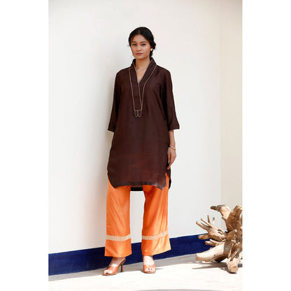EEDA Maher Silk Embroidered Kurta and Pant