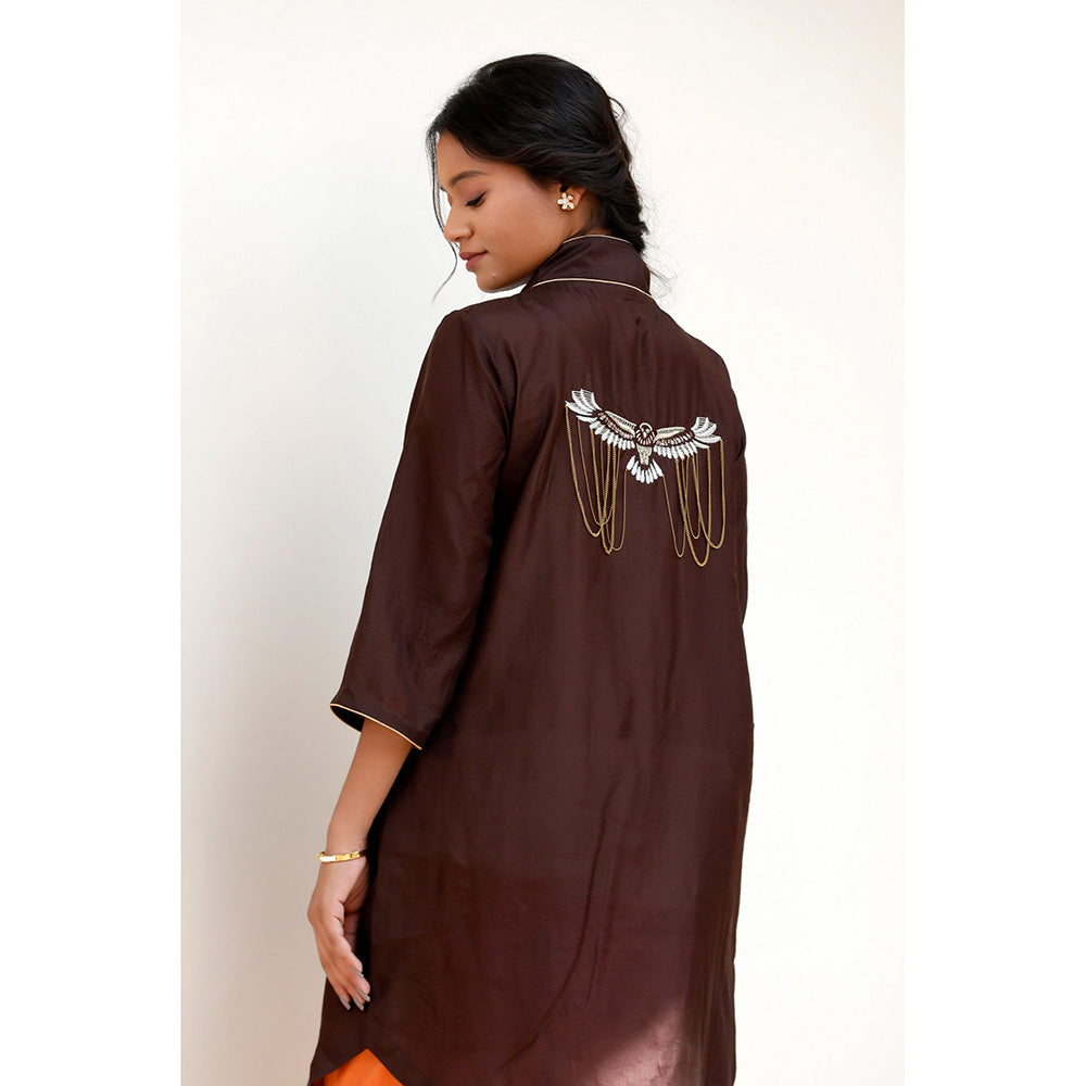 EEDA Maher Silk Embroidered Kurta and Pant