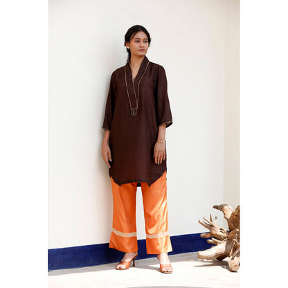 EEDA Maher Silk Embroidered Kurta and Pant