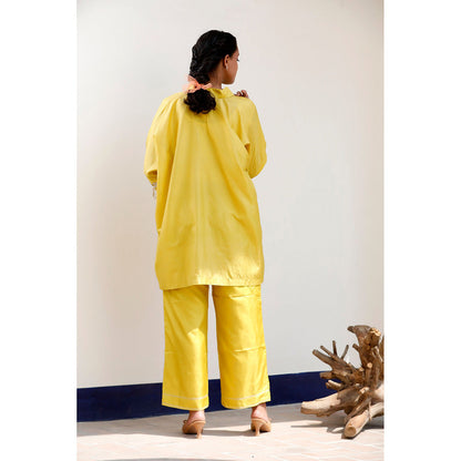 EEDA Yellow Aara Pure Silk Co-Ord