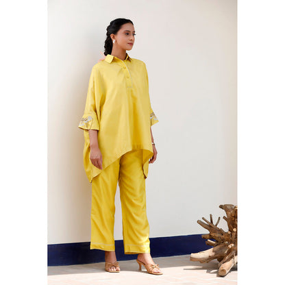 EEDA Yellow Aara Pure Silk Co-Ord