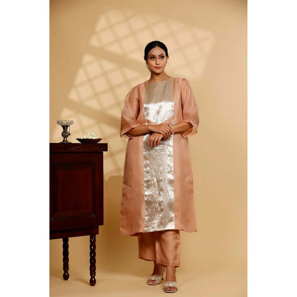 EEDA Peach Woven Kurta with Pant