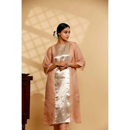 EEDA Peach Woven Kurta with Pant
