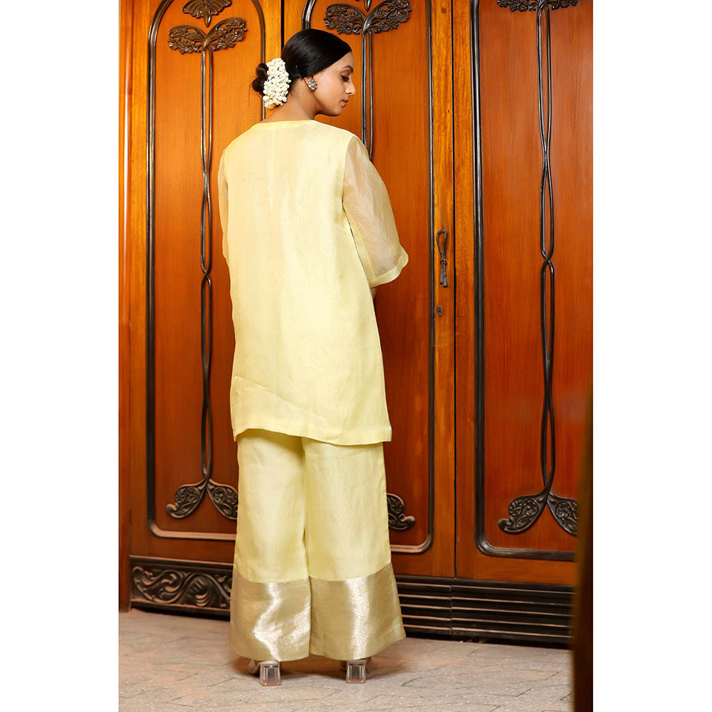EEDA Yellow Solid Kurti with Pant
