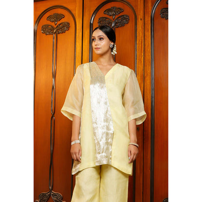 EEDA Yellow Solid Kurti with Pant