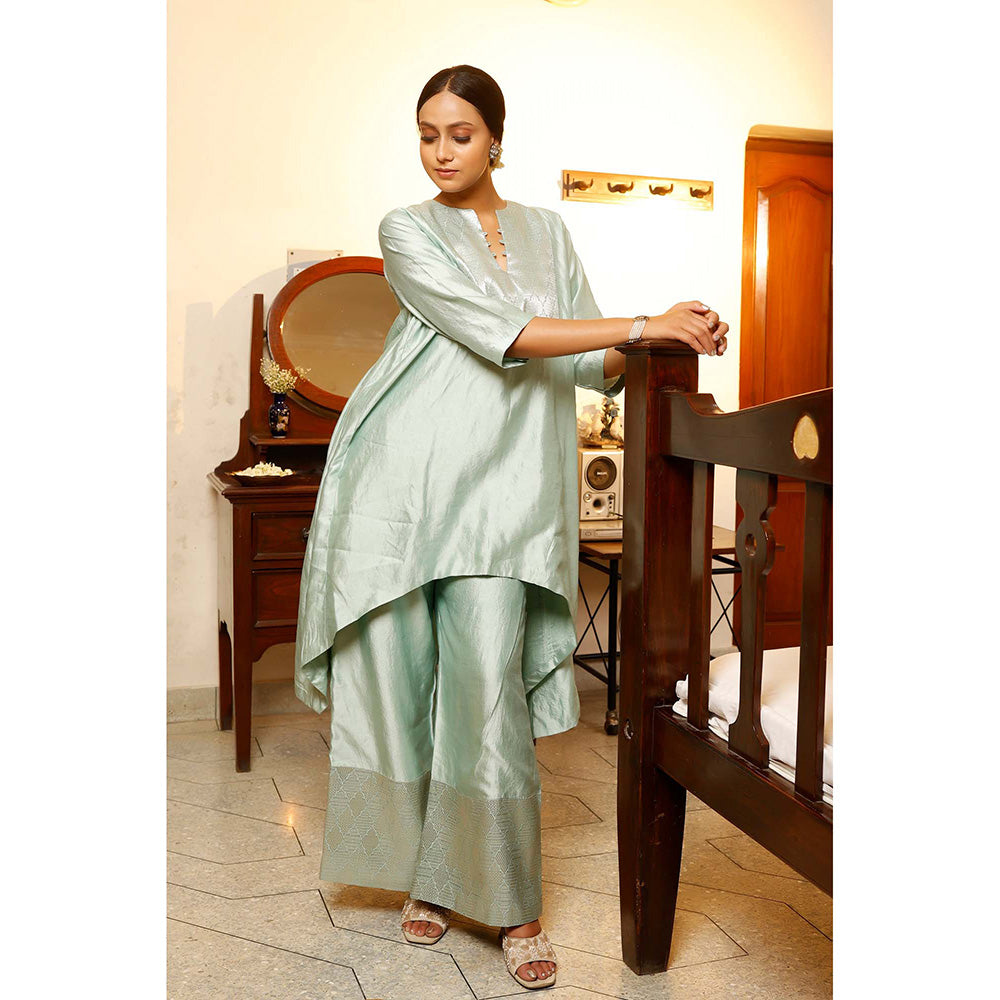 EEDA Blue Woven Kurta with Pant