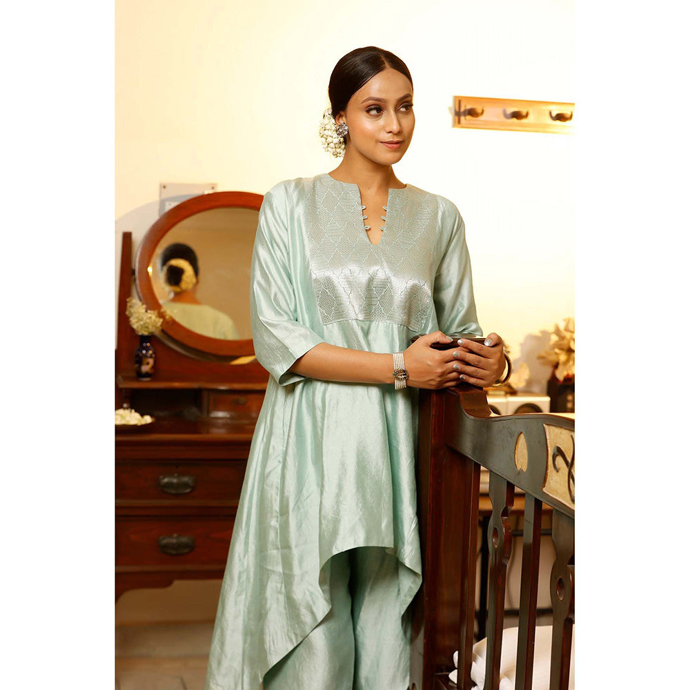 EEDA Blue Woven Kurta with Pant