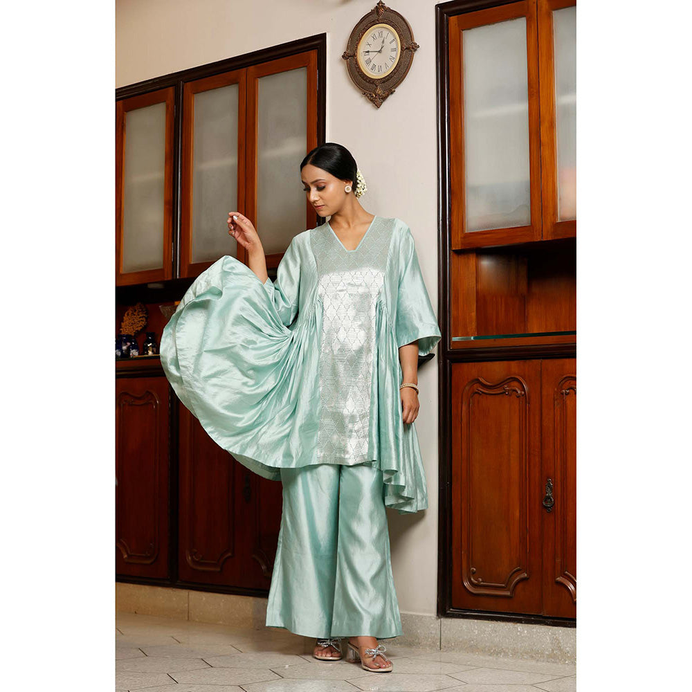 EEDA Blue Woven Kurta with Pant
