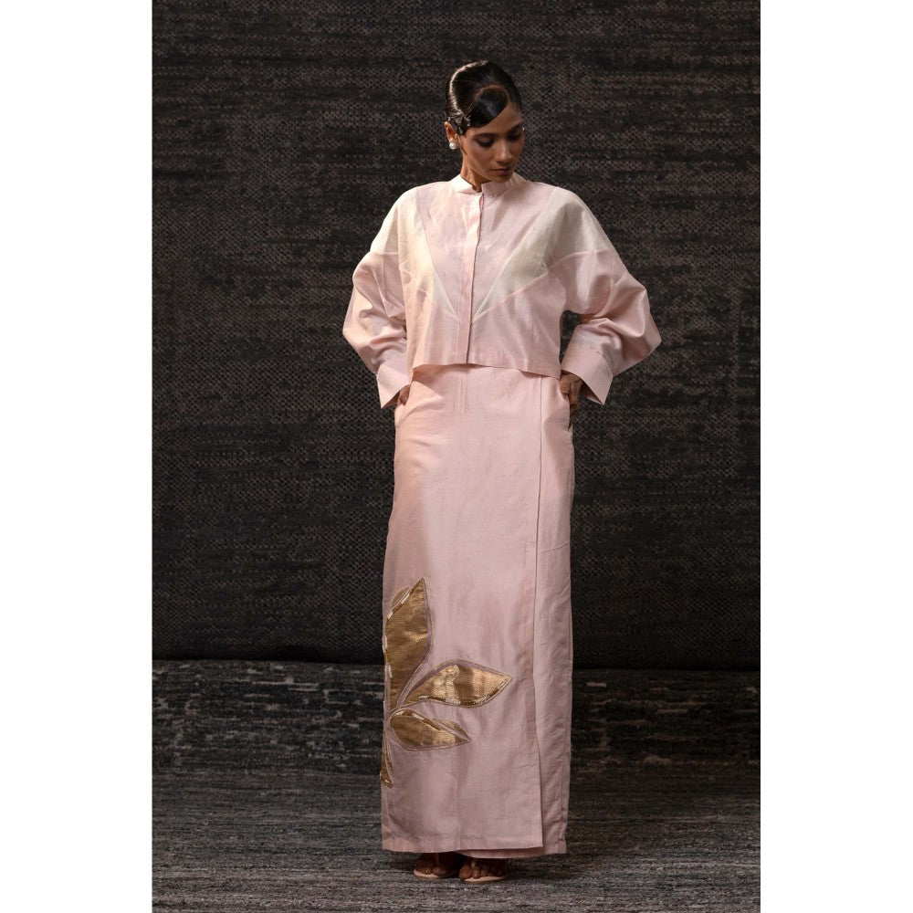 EEDA Pink Shirt with Skirt