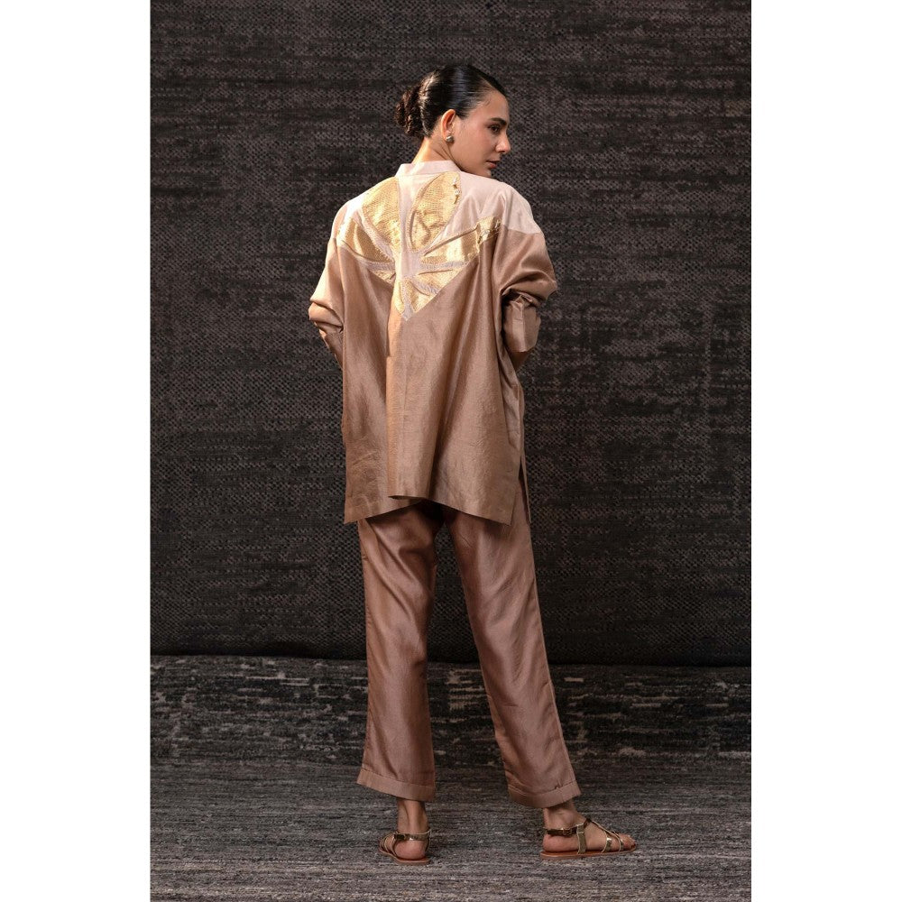 EEDA Brown Gulnar Vinsert Rosewood Co-Ord Set