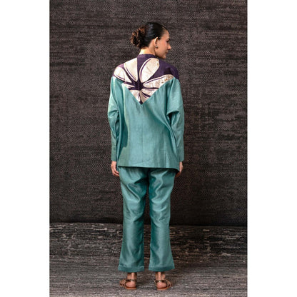 EEDA Aqua Gulnar Vinsert Rosewood Co-Ord Set