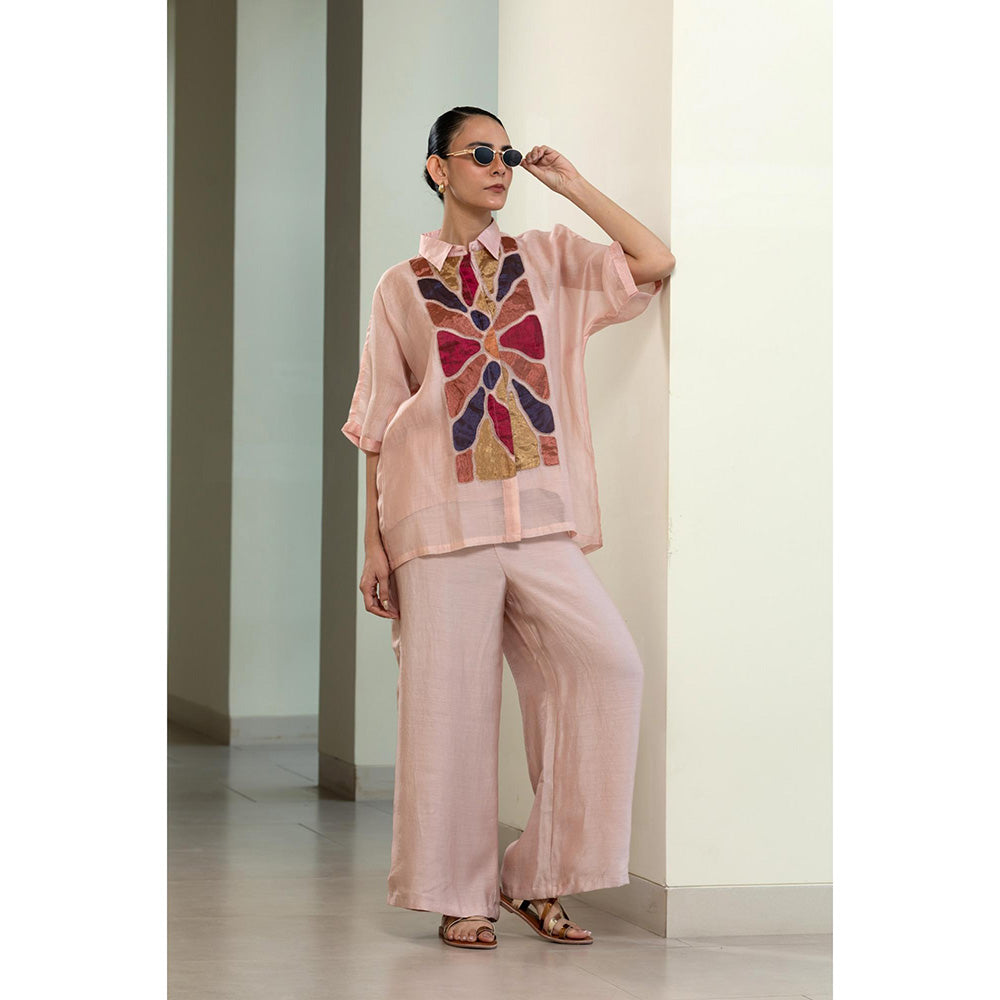 EEDA Off White Full Patch Shirt With Slip - Off-White