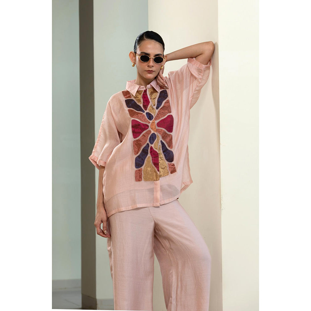 EEDA Full Patch Shirt With Slip - Beige