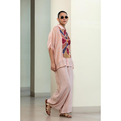EEDA Asymmetrical Rose Shirt - Pink