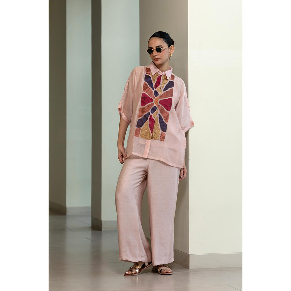 EEDA Asymmetrical Rose Shirt - Red