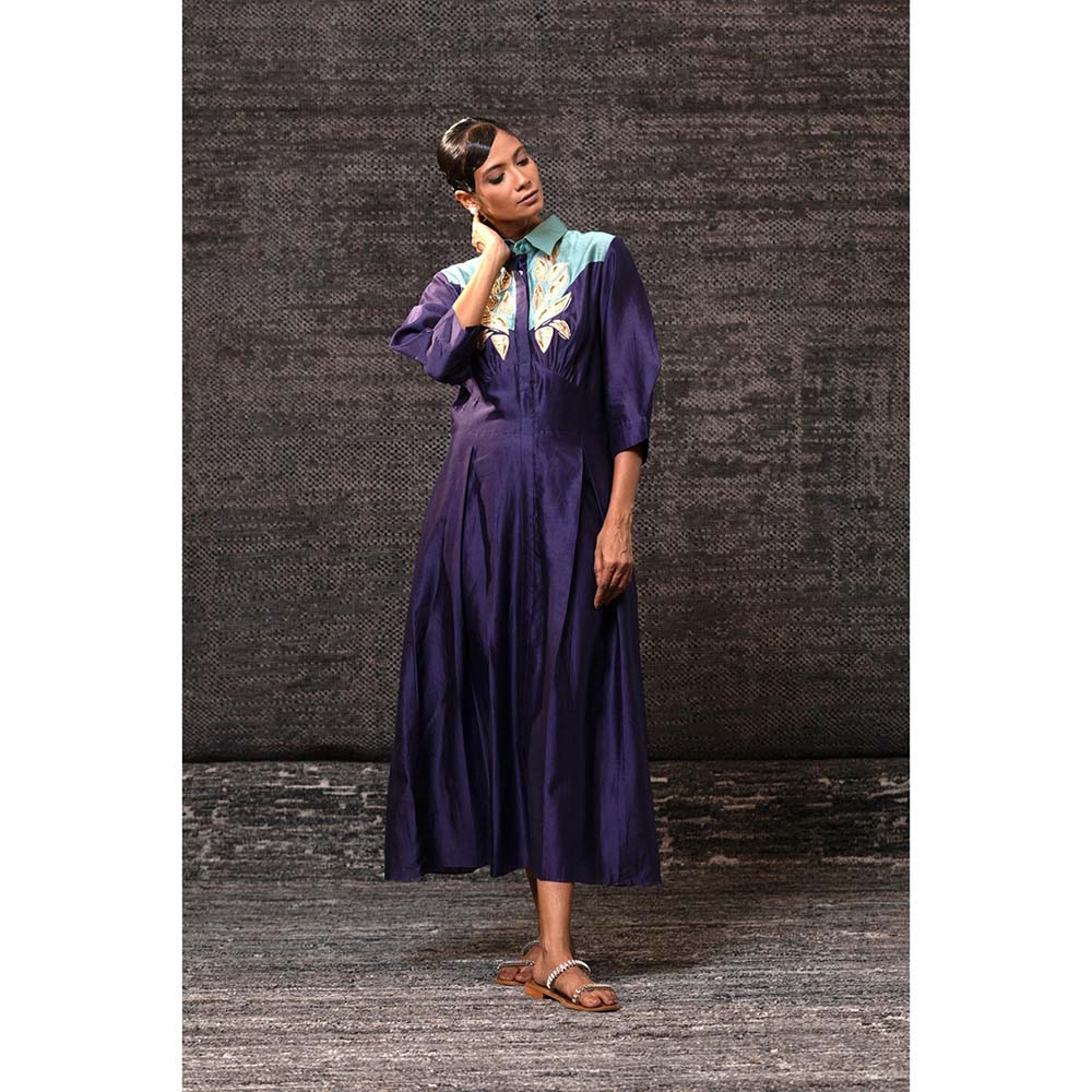 EEDA Gulnaar Purple Yolk Dress