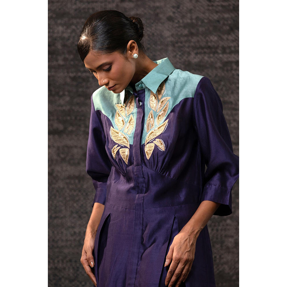 EEDA Gulnaar Purple Yolk Dress