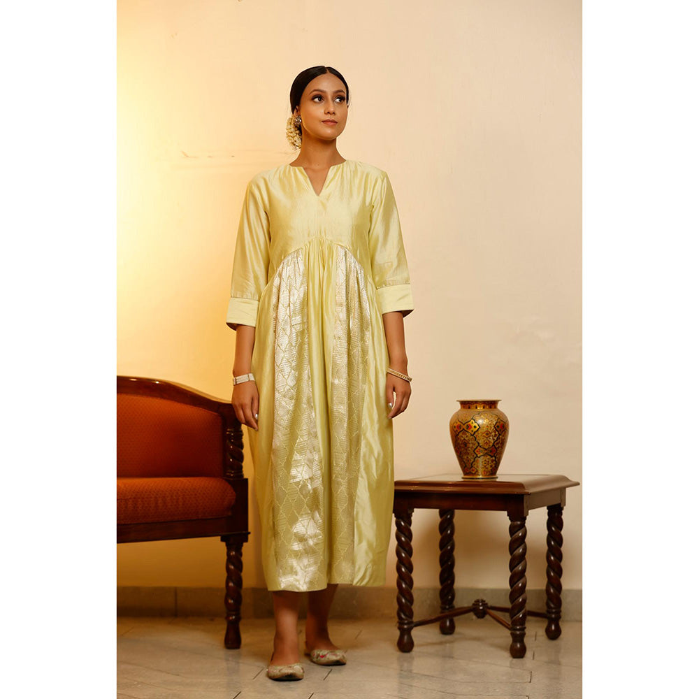 EEDA Sehej Yellow Gather Dress