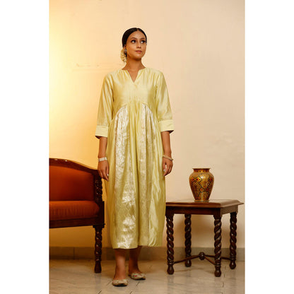 EEDA Sehej Yellow Gather Dress