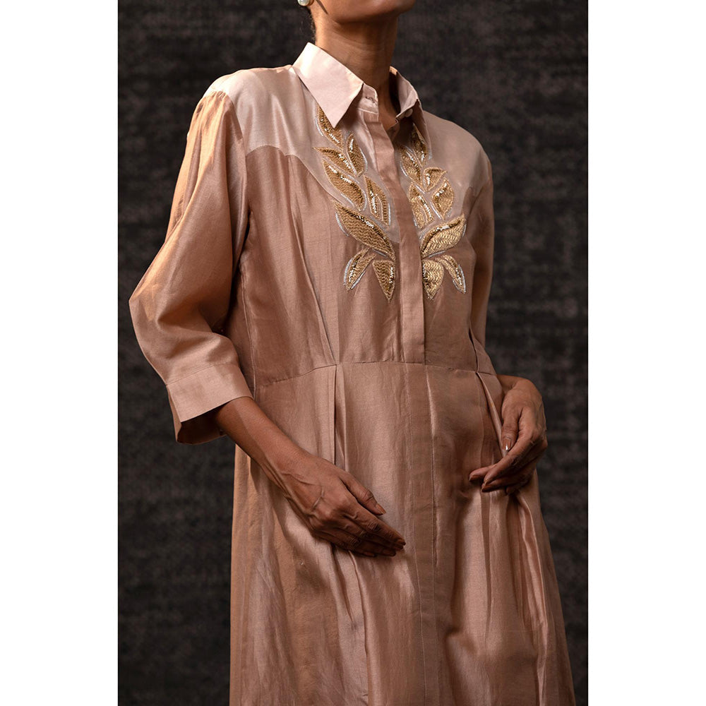 EEDA Gulnaar Rosewood Yolk Dress