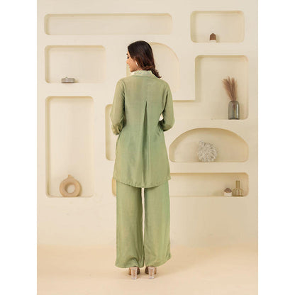 EESHA GUPTA Green Sequin Cotton Co-Ord (Set of 2)