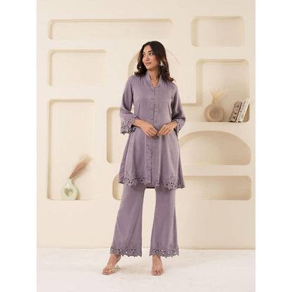 EESHA GUPTA Lilac Cut Work Tunic with Pant (Set of 2)