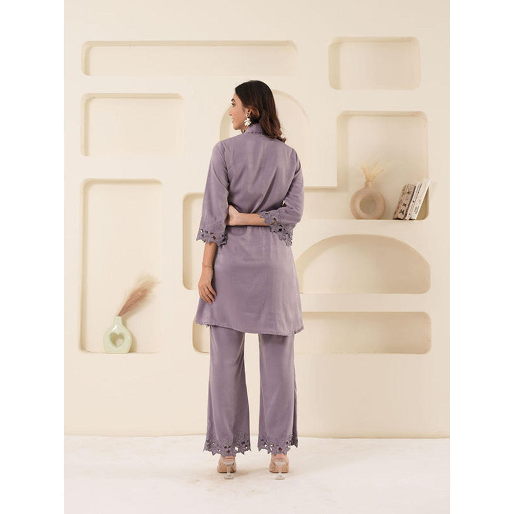 EESHA GUPTA Lilac Cut Work Tunic with Pant (Set of 2)