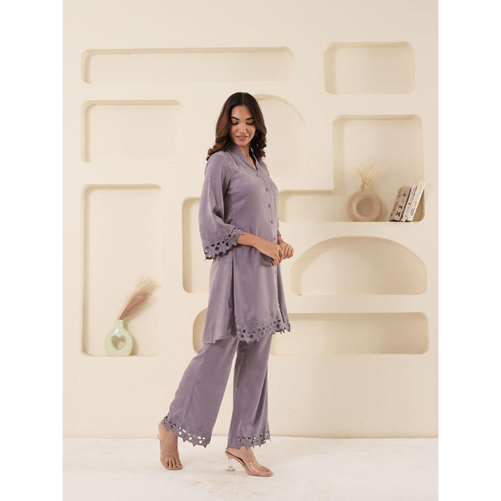 EESHA GUPTA Lilac Cut Work Tunic with Pant (Set of 2)