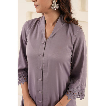 EESHA GUPTA Lilac Cut Work Tunic with Pant (Set of 2)