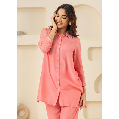 EESHA GUPTA Pink Sequin Cotton Co-Ord (Set of 2)