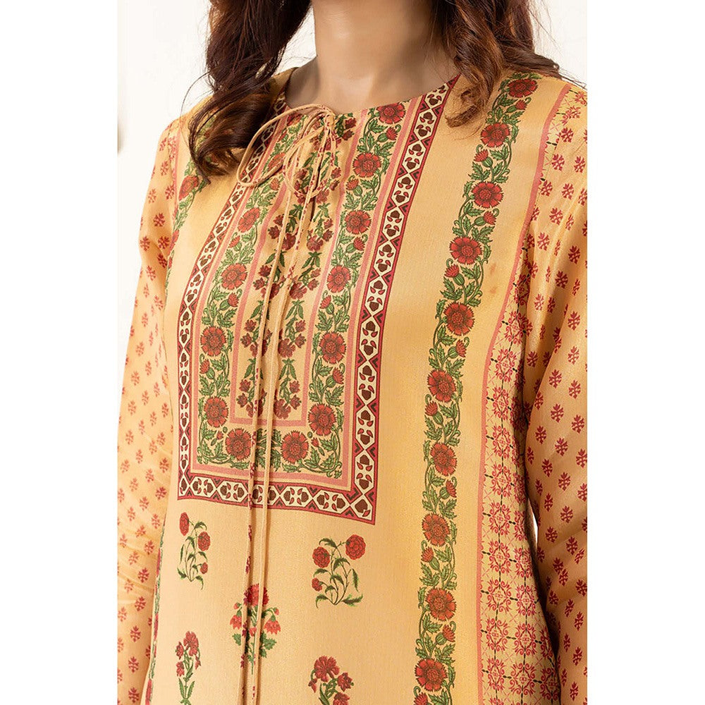 EESHA GUPTA Cream and Pink Tissue Kurta with Palazzo & Dupatta (Set of 3)