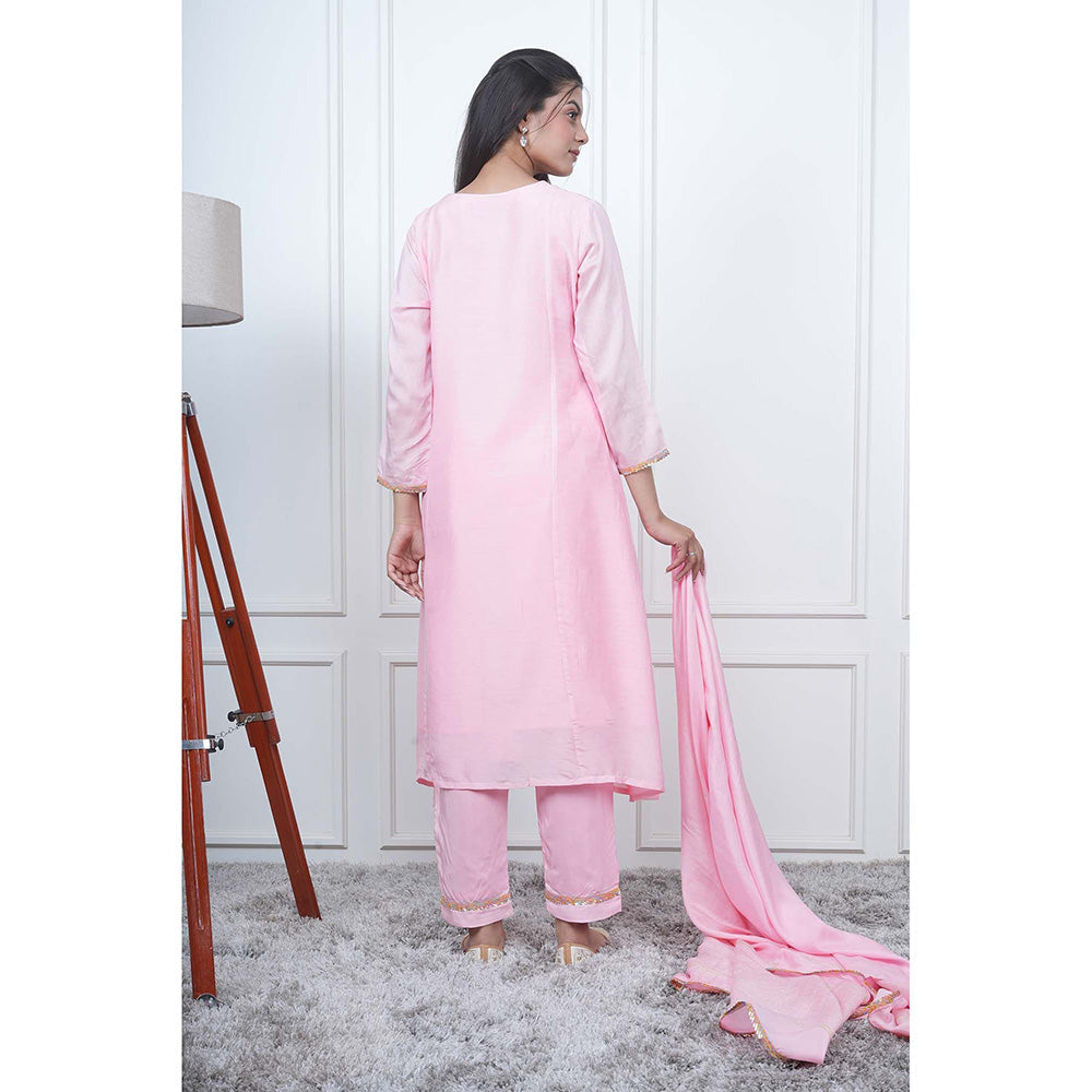 EESHA GUPTA Pink Kali Kurta with Pant and Dupatta (Set of 3)