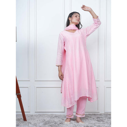 EESHA GUPTA Pink Kali Kurta with Pant and Dupatta (Set of 3)