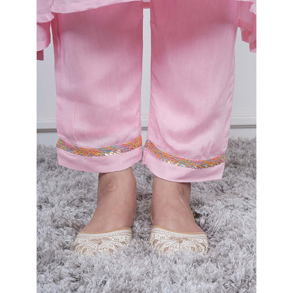 EESHA GUPTA Pink Kali Kurta with Pant and Dupatta (Set of 3)