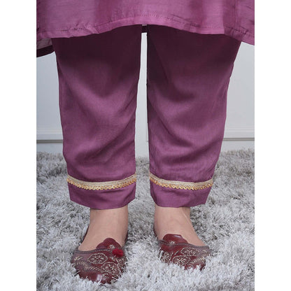 EESHA GUPTA Purple Kali Kurta with Pant and Dupatta (Set of 3)