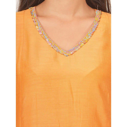EESHA GUPTA Mustard Kali Kurta with Pant and Dupatta (Set of 3)