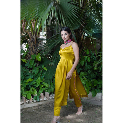 Ekavira Sunheri Strap Kurta with Pant & Dupatta for Women (Set of 3)