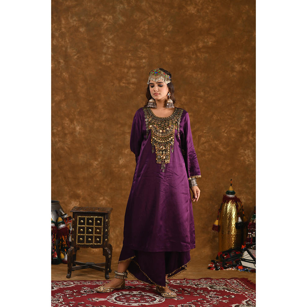 Ekavira Raahi Collection Shaira Solid Kurta and Palazzo (Set of 2)
