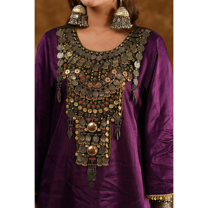 Ekavira Raahi Collection Shaira Solid Kurta and Palazzo (Set of 2)