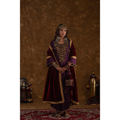 Ekavira Raahi Collection Shaira Solid Kurta with Palazzo and Dupatta (Set of 3)