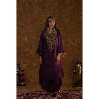 Ekavira Raahi Collection Shaira Solid Kurta with Palazzo and Dupatta (Set of 3)