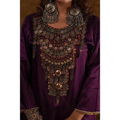 Ekavira Raahi Collection Shaira Solid Kurta with Palazzo and Dupatta (Set of 3)