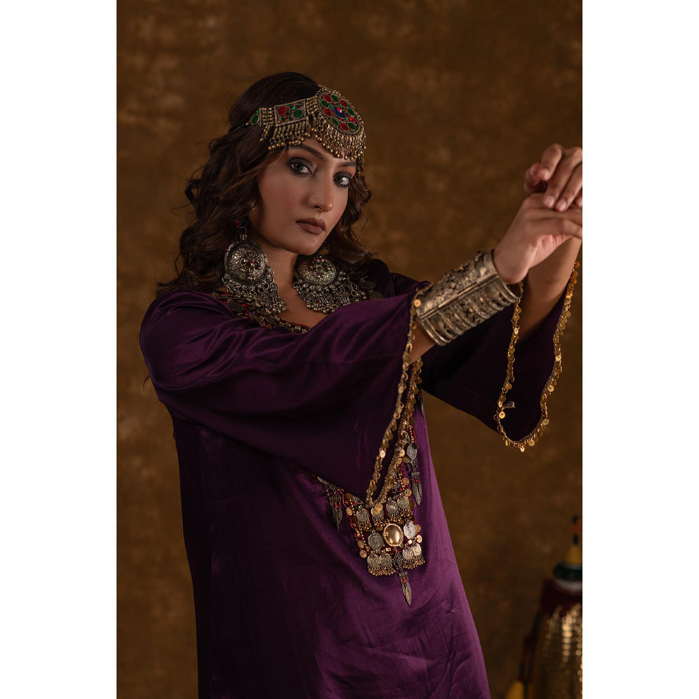 Ekavira Raahi Collection Shaira Solid Kurta with Palazzo and Dupatta (Set of 3)