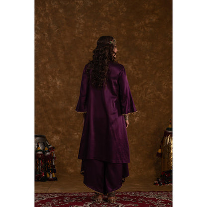 Ekavira Raahi Collection Shaira Solid Kurta with Palazzo and Dupatta (Set of 3)