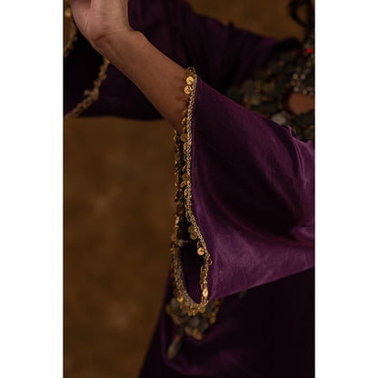 Ekavira Raahi Collection Shaira Solid Kurta with Palazzo and Dupatta (Set of 3)